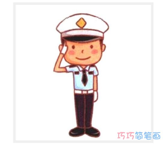 幼儿警察怎么画简单带步骤_警察简笔画图片