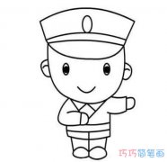 幼儿警察指挥交通怎么画简单可爱_交警简笔画图片