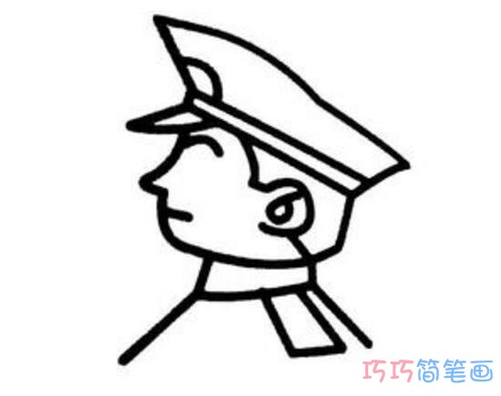 警察头像怎么画简单_幼儿警察头像简笔画图片