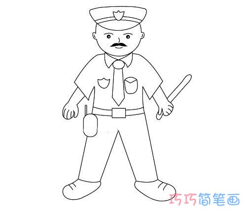 卡通治安警察怎么画简单_警察简笔画图片