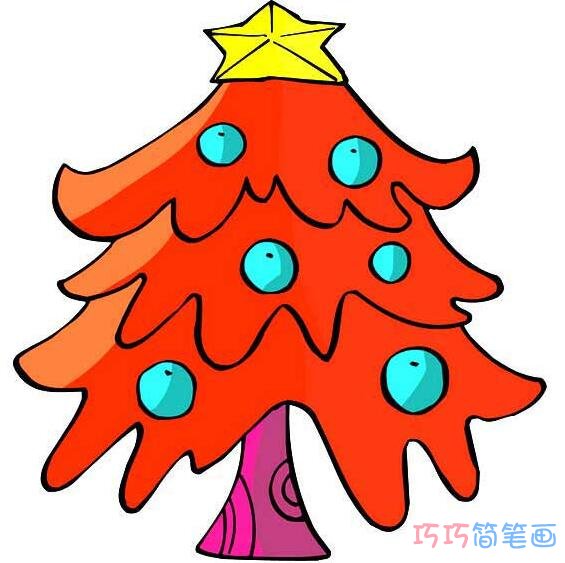 圣诞树怎么画简单好看_圣诞树简笔画图片
