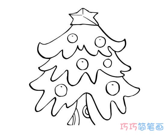 圣诞树怎么画简单好看_圣诞树简笔画图片