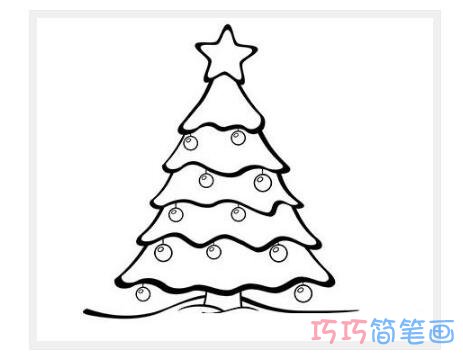 卡通圣诞树怎么画可爱好看_圣诞树简笔画图片
