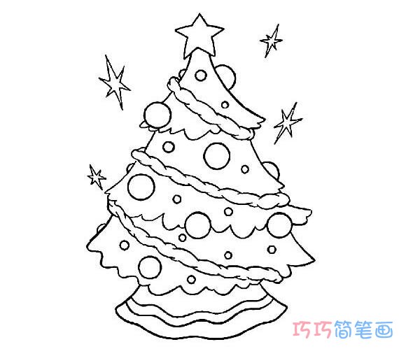 装饰圣诞树怎么画简单_圣诞树简笔画图片