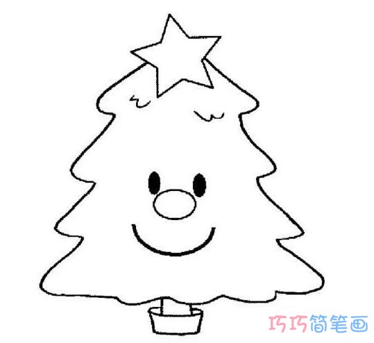 卡通圣诞树怎么画简单_幼儿圣诞树简笔画图片