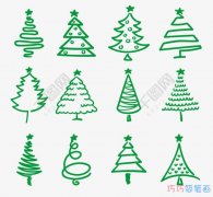 各种圣诞树要怎么画简单好看_圣诞树简笔画图片