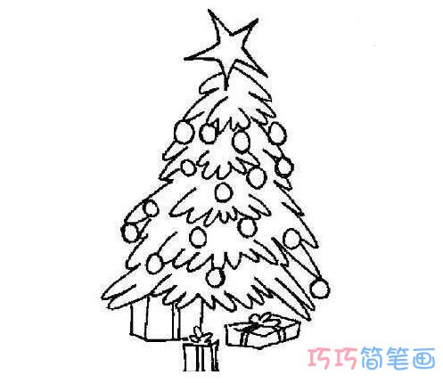 幼儿圣诞树要怎么画可爱好看_圣诞树简笔画图片