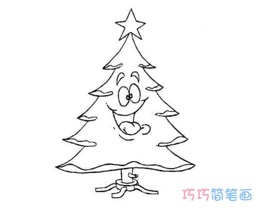 幼儿圣诞树要怎么画可爱好看_圣诞树简笔画图片