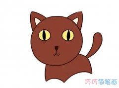 卡通彩色小猫怎么画简单可爱_小猫简笔画图片