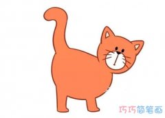 可爱小猫咪要怎么画简单带颜色_小猫简笔画图片