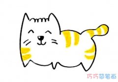 超可爱的小猫怎么画简单彩色_猫咪简笔画图片