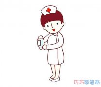 教你怎么画白衣天使护士卡通形象_护士简笔画图片