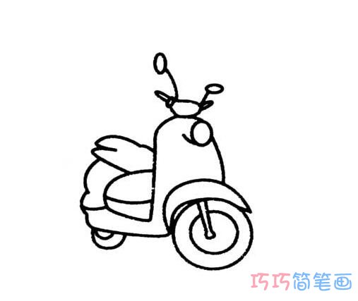 可爱电动摩托车怎么画_摩托车简笔画图片