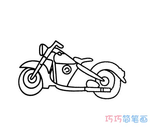 如何画超帅的摩托赛车_摩托车简笔画图片