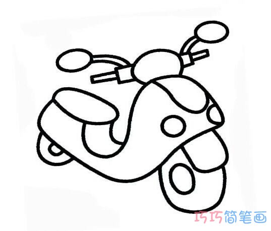 简单卡通摩托车如何画_摩托车简笔画图片