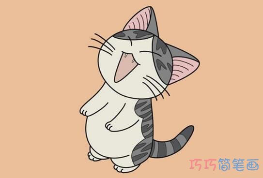 卡通大笑小猫要怎么画好看_小猫简笔画图片