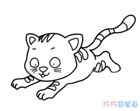 跳跃猫咪要这么画可爱_小猫简笔画图片