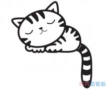 睡觉可爱小猫要怎么画简单好看_小猫简笔画图片