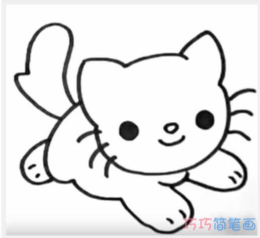 幼儿猫咪要怎么画简单可爱_小猫简笔画图片