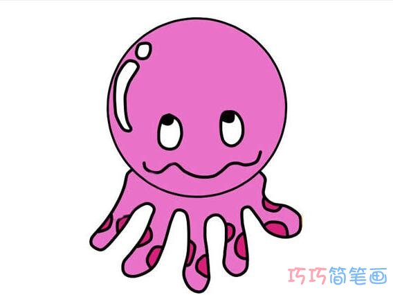 幼儿章鱼要怎么画可爱简单_章鱼简笔画图片