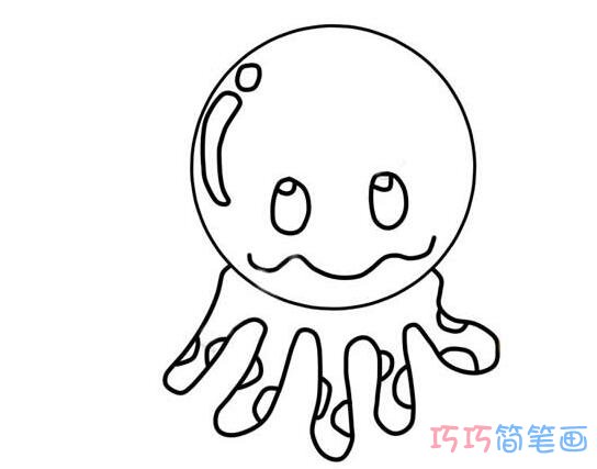 幼儿章鱼要怎么画可爱简单_章鱼简笔画图片