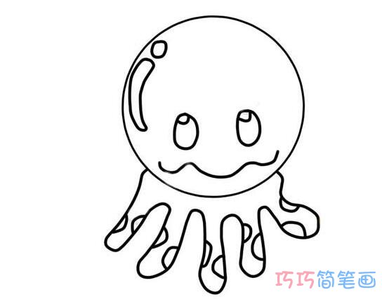幼儿章鱼要怎么画可爱简单_章鱼简笔画图片