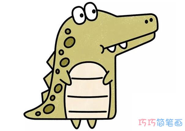卡通鳄鱼怎么画可爱_鳄鱼简笔画图片