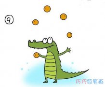 彩色卡通鳄鱼怎么画简单带步骤_鳄鱼简笔画图片