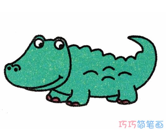 卡通鳄鱼怎么画好看_鳄鱼简笔画图片