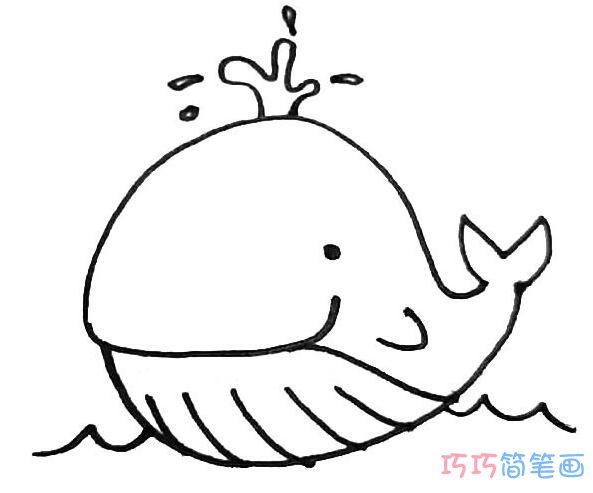 蓝色鲸鱼怎么画可爱好看_金鱼简笔画图片