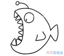 卡通灯笼鱼要怎么画带步骤_好看灯笼鱼简笔画图片