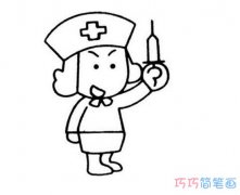 护士打针卡通形象怎么画简单可爱_护士简笔画图片