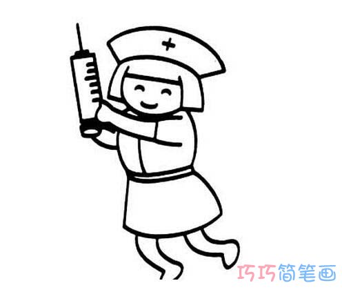 护士打针卡通形象怎么画_护士简笔画图片