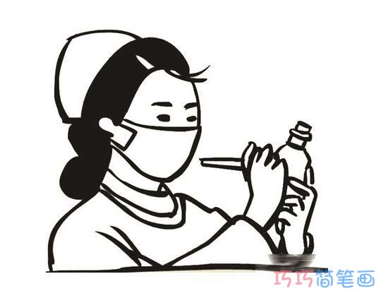 戴口罩的护士简单画法_护士简笔画图片