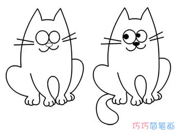 机灵小猫怎么画简单好看_小猫简笔画图片