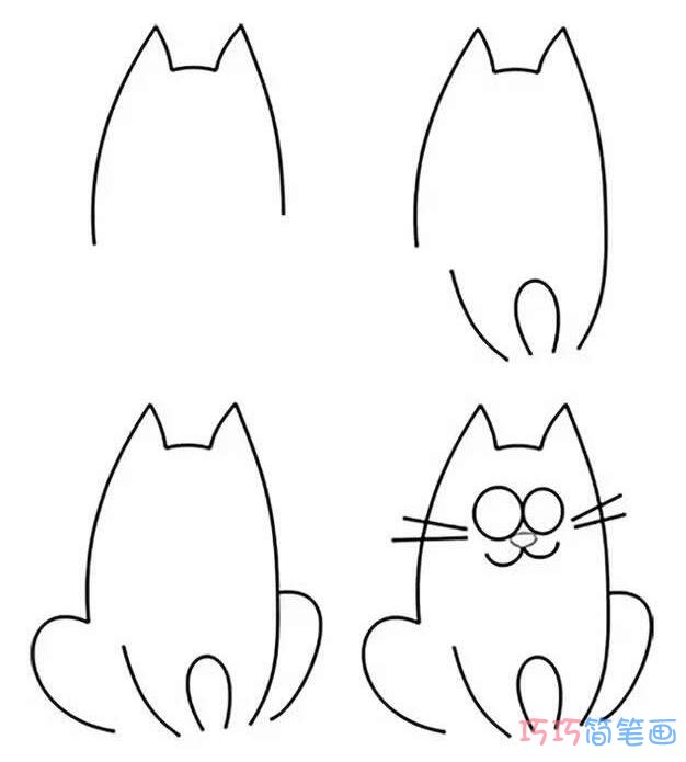 机灵小猫怎么画简单好看_小猫简笔画图片