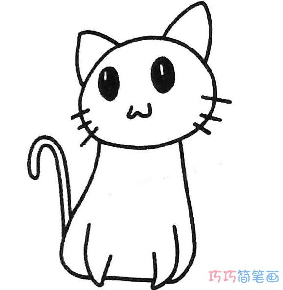 聪明小猫怎么画可爱好看_小猫简笔画图片