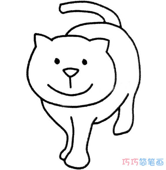 微笑小猫怎么画简单可爱_小猫简笔画图片