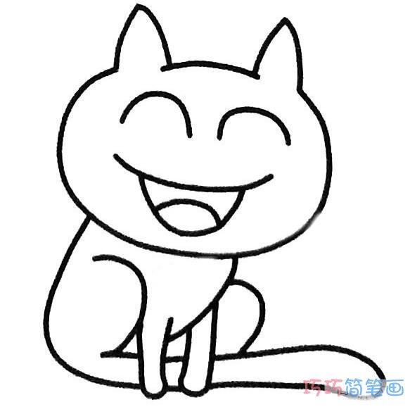微笑小猫怎么画简单可爱_小猫简笔画图片