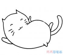 睡觉小猫的画法简单可爱_卡通小猫简笔画图片