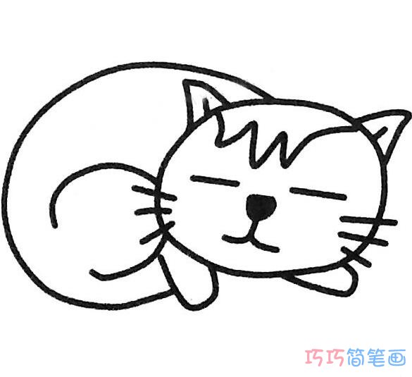 幼儿小猫打滚怎么画可爱_小猫教你画图片