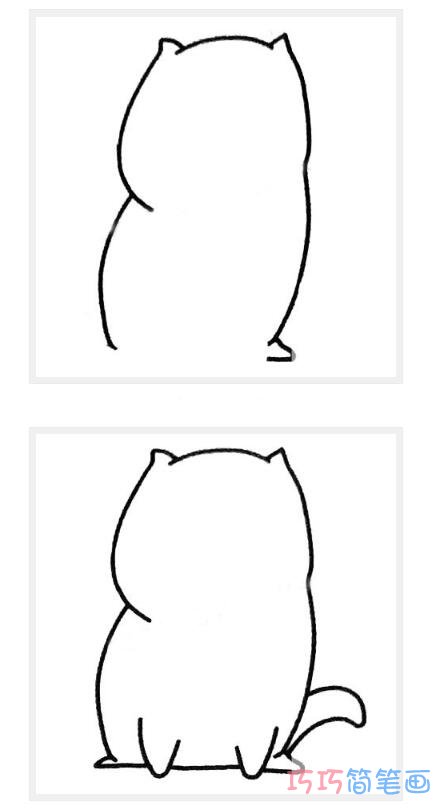 卡通小猫怎么画简单_带步骤小猫简笔画图片