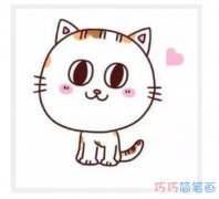 彩色小花猫怎么画简单好看_卡通小猫简笔画图片