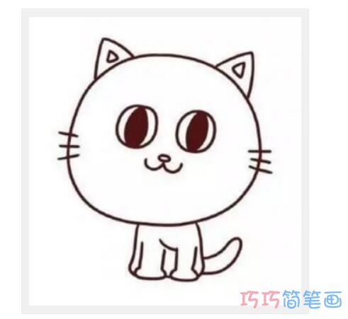 小猫捉鱼怎么画好看简单_小猫简笔画图片