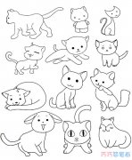 各种可爱小猫怎么画简单好看_小猫简笔画图片