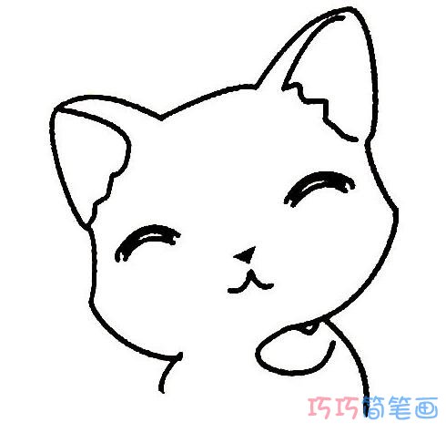 幼儿小猫怎么画可爱好看_微笑小猫简笔画图片