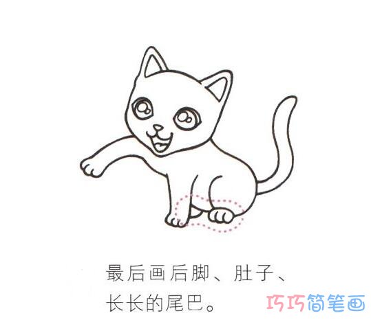 玩毛线球小猫要怎么画简洁好看_小猫简笔画图片