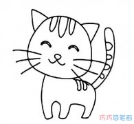 儿童卡通小花猫怎么画简单可爱_小猫简笔画图片