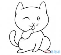 卡通猫咪该怎么画可爱简单_小猫简笔画图片