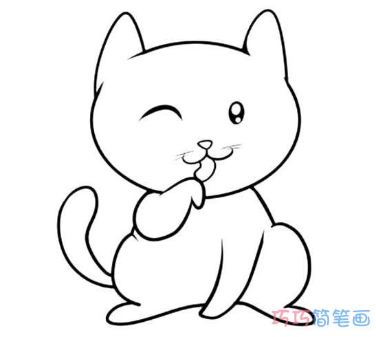 卡通猫咪该怎么画可爱简单_猫咪简笔画图片